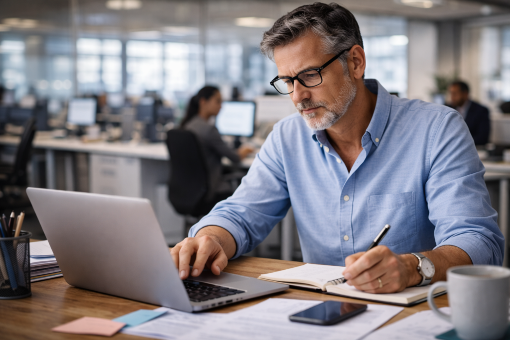 60 year old man using ai for work